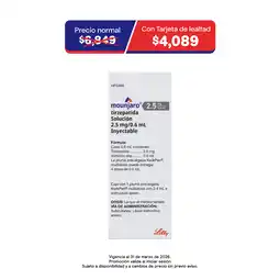 Farmacias Benavides 2.5 mg Tirzepatida/0.6 ml Solución oferta