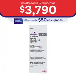 Farmacias Benavides 2.5 mg Tirzepatida/0.6 ml Solución oferta
