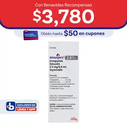 Farmacias Benavides 2.5 mg Tirzepatida/0.6 ml Solución oferta