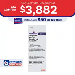 Farmacias Benavides 5 mg Tirzepatida/0.6 ml Solución oferta