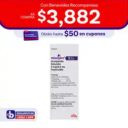 Farmacias Benavides 5 mg Tirzepatida/0.6 ml Solución oferta