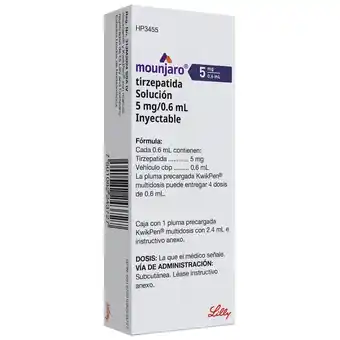 Farmacias Benavides 5 mg Tirzepatida/0.6 ml Solución oferta