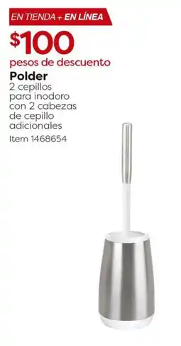 Costco Polder 2 cepillos para inodoro con 2 cabezas de cepillo adicionales oferta