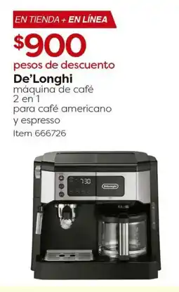 Costco De'longhi máquina de café 2 en 1 para café americano y espresso oferta