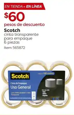 Costco Scotch cinta transparente para empaque oferta