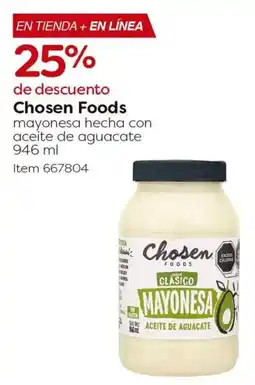 Costco Chosen foods mayonesa hecha con aceite de aguacate oferta