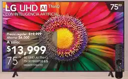 City Club LG Smart TV UHD AI ThinQ 75" oferta