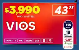 Soriana Híper VIOS Smart TV 43" oferta