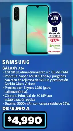 Soriana Híper Samsung Galaxy A26 oferta