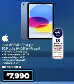 Soriana Híper Apple iPad 10ma gen oferta