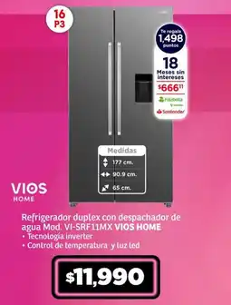 Soriana Híper VIOS Refrigerador duplex oferta