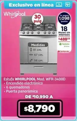 Soriana Híper Whirlpool estufa oferta