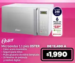 Soriana Híper Oster microondas 1.1 pies oferta