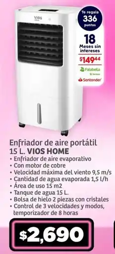 Soriana Híper VIOS enfriador de aire portátil 15 L oferta