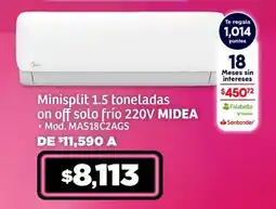 Soriana Híper Midea minisplit 1.5 toneladas oferta