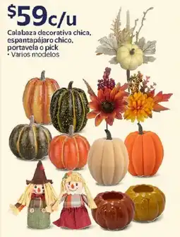 Walmart Calabaza decorativa chica, espantapájaro chico, portavela o pick oferta