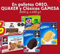 Soriana Híper En galletas oreo, quaker y clásicas gamesa oferta