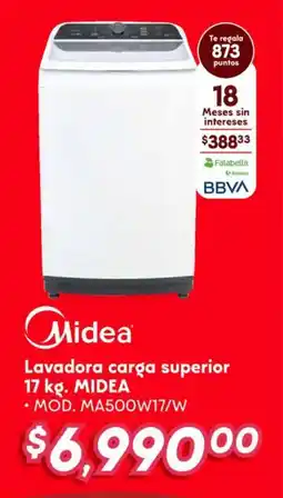 Soriana Híper Midea Lavadora carga superior 17 kg oferta