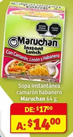 Soriana Mercado Maruchan sopa instantánea camarón habanero oferta