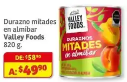 Soriana Mercado Valley Foods durazno mitades en almíbar oferta