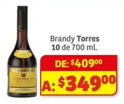 Soriana Mercado Torres 10 brandy oferta