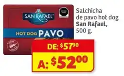 Soriana Mercado San Rafael salsicha de pavo hot dog oferta