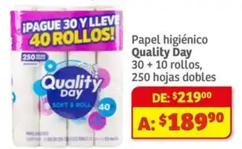 Soriana Mercado Quality Day papel higiénico oferta