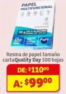 Soriana Mercado Quality Day resma de papel tamaño carta oferta