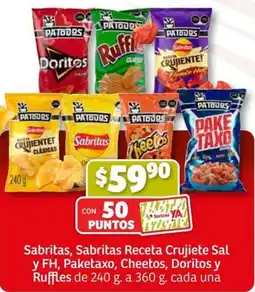 Soriana Mercado Sabritas, Sabritas Receta Crujiete Sal y FH, Paketaxo, Cheetos, Doritos y Ruffles oferta