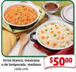 Soriana Mercado Arroz blanco, mexicana o de temporada mediano oferta