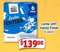 Soriana Mercado Valley Foods leche UHT oferta