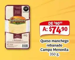 Soriana Mercado Campo Menonita queso manchego rebanado oferta