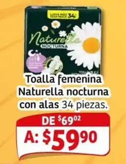 Soriana Mercado Naturella toalla femenina nocturna oferta