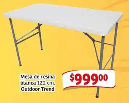 Soriana Mercado Outdoor Trend mesa de resina blanca 122 cm oferta