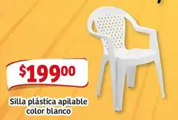 Soriana Mercado Silla plástica apilable color blanco oferta
