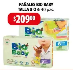 Farmacias Guadalajara Pañales bio baby talla 5 ó 6 oferta