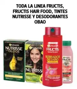 Farmacias Guadalajara Toda la linea fructis, fructis hair food, tintes nutrisse y desodorantes obao oferta