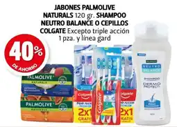 Farmacias Guadalajara Palmolive Naturals jabones, Neutro Balance shampoo o Colgate cepillos oferta