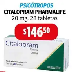 Farmacias Guadalajara Pharmalife citalopram 20 mg oferta
