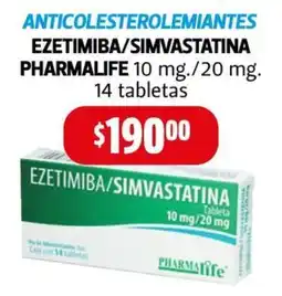 Farmacias Guadalajara Pharmalife ezetimiba/simvastatina oferta