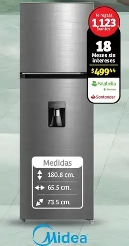 Soriana Mercado Midea Refrigerador top mount 13p3 oferta