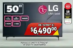 Soriana Mercado LG Pantalla UHD TV AI ThinQ 50" oferta