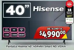 Soriana Mercado Hisense Pantalla 40" Smart ND VIDAA oferta