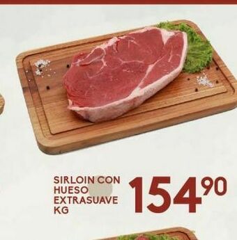 Alsuper Sirloin con hueso extra suave x kg oferta