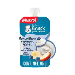 Farmacias Benavides Yogurt Pouch Manzana, Platano y Mora Azul a partir de 12 meses oferta