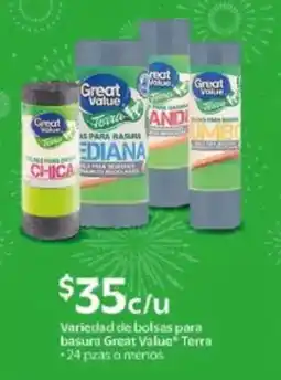 Walmart Great Value bolsas para basura oferta