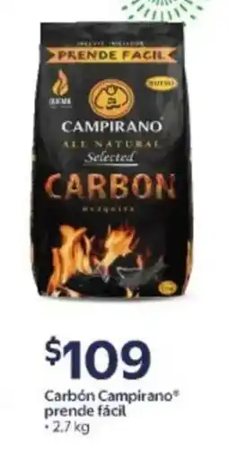 Walmart Campirano carbón prende fácil oferta