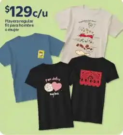 Walmart Playera regular fit para hombre o mujer oferta