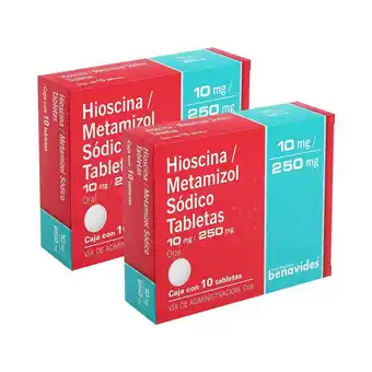Farmacias Benavides 10 mg Hioscina/250 mg Metamizol Sódico Duo Pack oferta