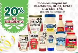 Soriana Híper Todas las mayonesas hellmann's, Heinz, kraft o la costena oferta
